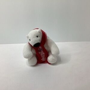 Coca-Cola Holiday Polar Bear Red Scarf Mini 4" Plush Stuffed Animal Christmas